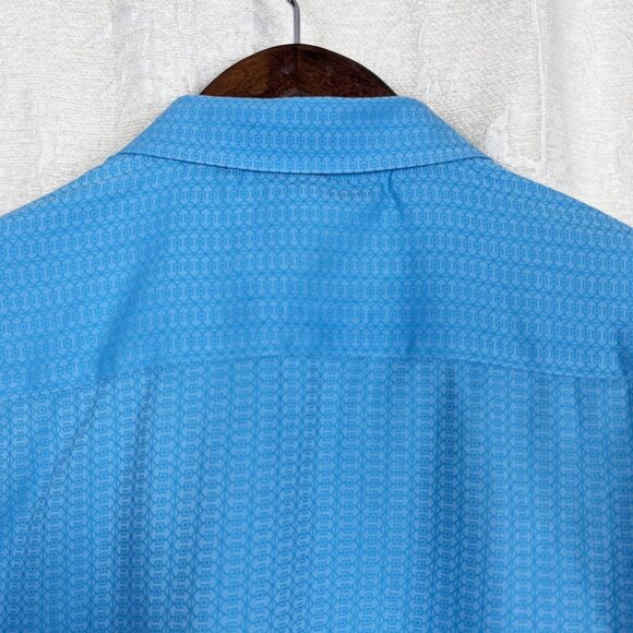 Robert Graham blue jacquard button up shirt paisley contrast print XL cotton - Picture 6 of 11